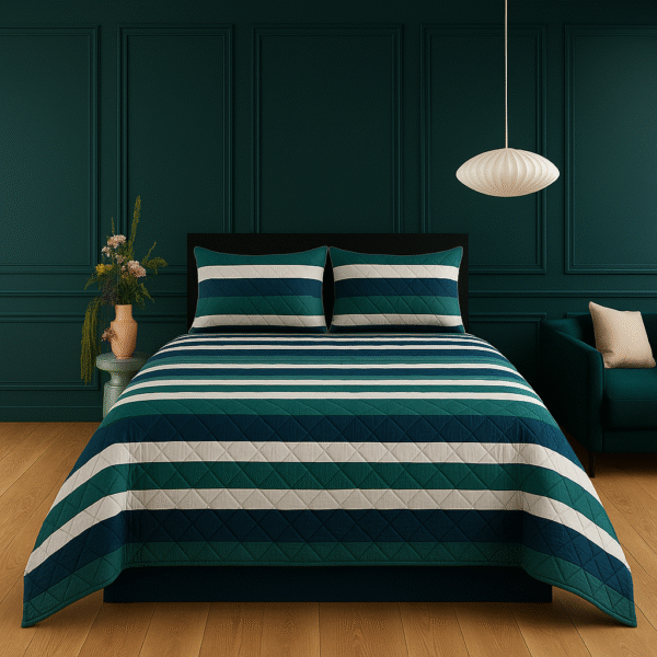 Olive Green and white comforter set